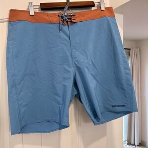 Patagonia Blue and Brown Men's Board Shorts